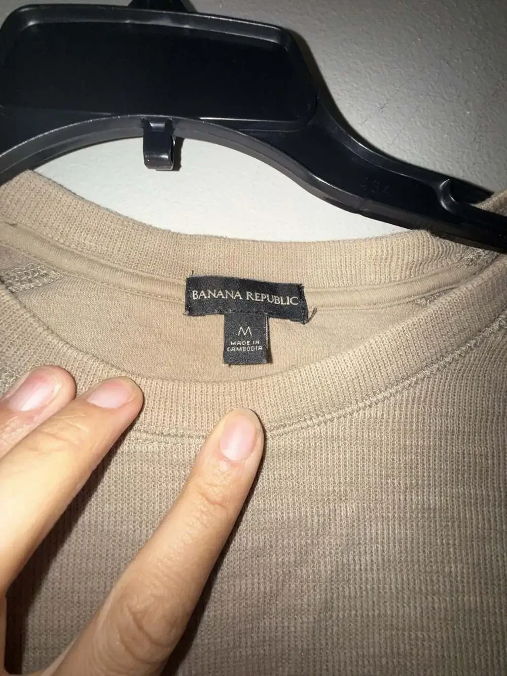 Banana Republic Long Sleeve Cotton Blend Crew Neck Thermal Sweater